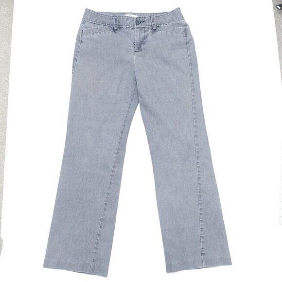 Bass Straight Pants Women's Size 6 Gray Denim Mid-Rise Pockets Stretch Cotton - Picture 1 of 8